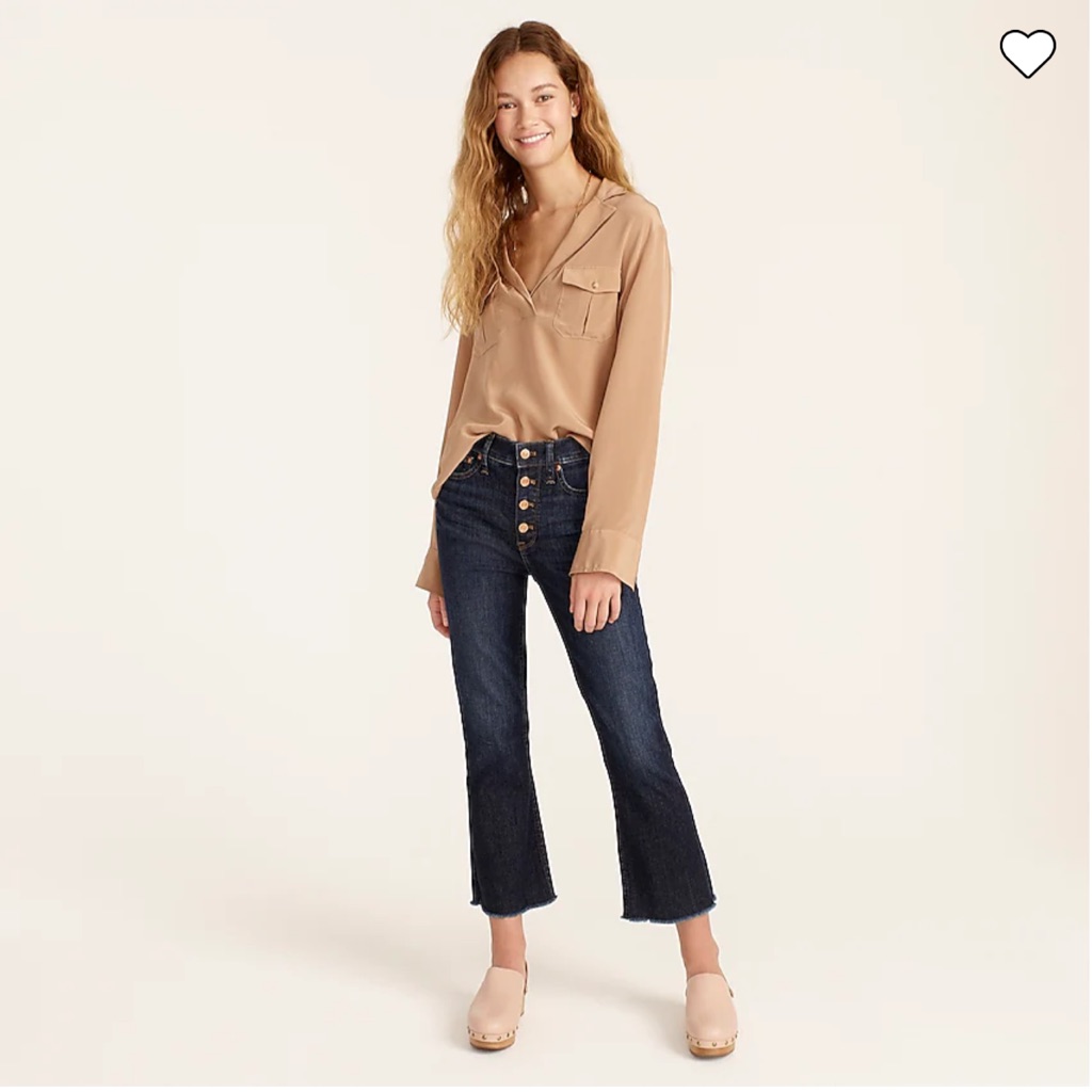 Petite 9" Demi-Boot Crop Jean In Dark Worn Wash
